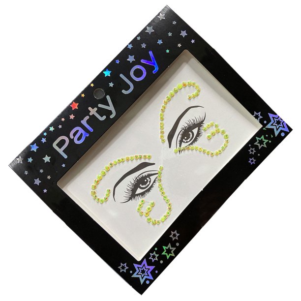 Pegatinas de diamantes Minnieouse para maquillaje facial HF-107 Amarillo