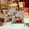thumbnail image 6 of Christmas Throw Pillow Covers 18x18 Inch, Holiday Decorative Pillowcases for Couch, Sofa, Cotton Linen Festive Xmas Home Decor, 6 of 6