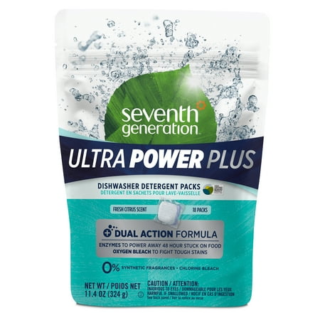 UPC 732913229703 product image for Seventh Generation Ultra Power Plus Dishwasher Detergent  Fresh Citrus  18 Count | upcitemdb.com