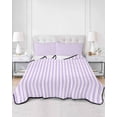 thumbnail image 3 of Purple White Stripe Full Size Down Alternative Comforter, Lightweight Comforter Quilt Bedding Set with Pillow Shams Modern Minimalist Geometric Striped All Seasons Bed Comforter Duvet Insert 78"x90", 3 of 7