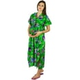 thumbnail image 2 of Bimba Nursing Cotton Kaftan Front Buttons Night Wear Printed Delivery Gown, 2 of 7