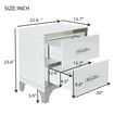 thumbnail image 5 of Oufan Elegant Night Stand with 2 Drawers, Mirrored High Gloss Wood Nightstand Metal Handle Bedside End Table for Bedroom,Living Room, White, 5 of 9