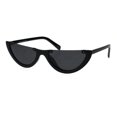 thumbnail image 2 of Womens Crop Top Retro Cat Eye Mod Funk Sunglasses All Black, 2 of 4