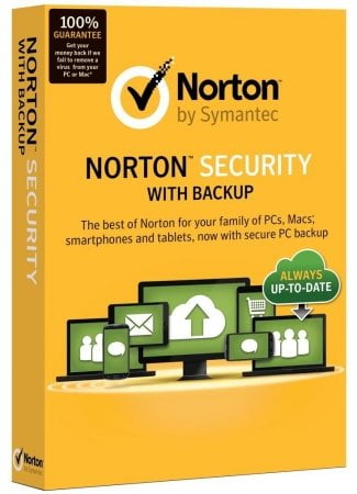Symantec 21332674 NORTON SECURITY WITH BACKUP 2.0 25GB EN 1 USER 10 DEVICES CARD MM by Symantec
