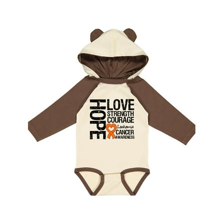

Inktastic Leukemia Cancer Hope Love Strength Gift Baby Boy or Baby Girl Long Sleeve Bodysuit
