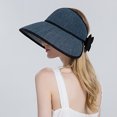 thumbnail image 4 of AWZXDE Women's Outdoor Solid Sun Hat with Back Bow, Finish Casual Cap for Sun Navy,One Size, 4 of 6