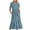 Navy, variant on QUNYINEY Floral Women Dresses Short Sleeve Casual A-Line Dress Crew Neck Flowy Maxi Dresses