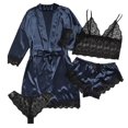 thumbnail image 2 of Hot6sl Économies d'Été Liquidation Robes, Lingerie Femme Mignonne Imprimé Cœur Satin Ceinturé Robe Camisole Shorts Pyjamas, Pyjamas Femme/marine, 2TG, 2 of 4