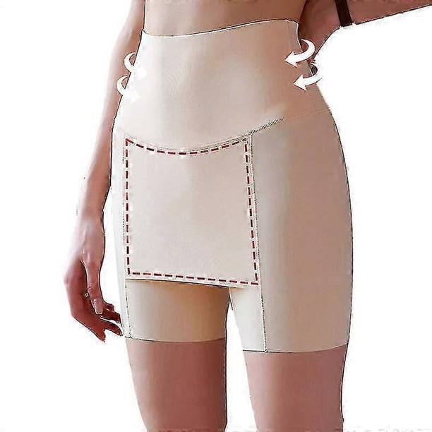 Ice Silk High Waist Women Waist Trainer Boxer Double Layer Shorts Under The Skirt Safety Pants Tummy Women\'s Shapewear T