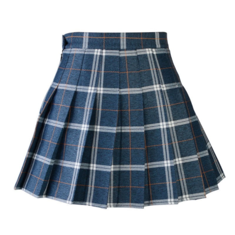 girls blue plaid skirt