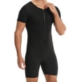 thumbnail image 3 of WMTBSRSW Short Sleeve Sauna Suits for Men Sauna Front Zipper One Piece Full Body Shaper for Yoga Workout Exercise Fitness Silver Small, 3 of 8
