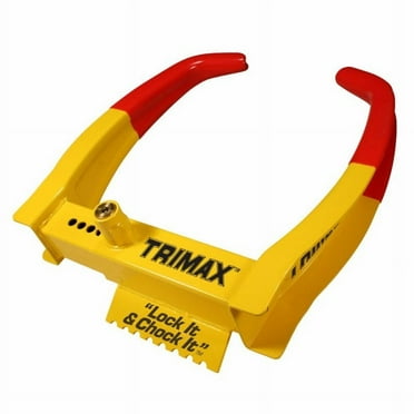 TRIMAX TCL75 Large Yellow Steel Deluxe Wheel Chock Lock