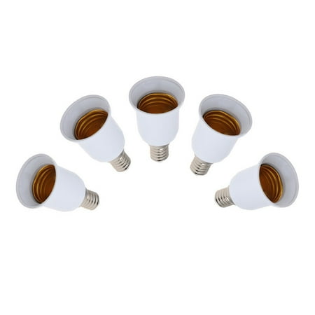 

Hi.FANCY 5pcs E14 to E27 Light Socket Adapter Bulb Base Screw Converter PBT Heat Resistant LED Bulb Holder