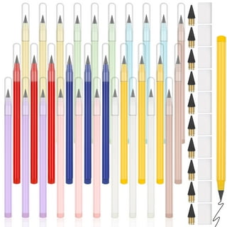 JeashCHAT Forever Pen Metal Inkless Pen Aluminium Everlasting Pencil  Metallic Erasable Signing Pen Eternal Pencil for Kids and Adults, Home  Office School Supplies 