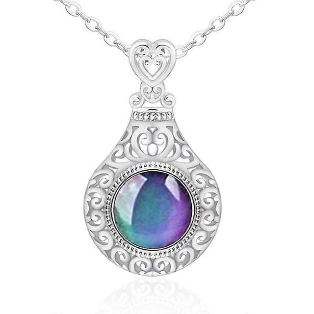 Collar con colgante de corazón, exquisito anillo de temperatura para sentir emociones para amigos.