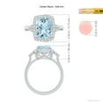 thumbnail image 5 of ANGARA Natural Cushion 2.45 ct Aquamarine Halo Ring with Trio Diamonds in 14K White Gold for Women (Size-10x8mm) | March Birthstone, Anniversary, Jewelry Gift for Women | Natural Aquamarine Ring, 5 of 9