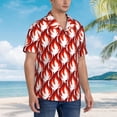 thumbnail image 2 of Lsque Fire Symbols pattern Hawaiian Shirt for Men, Unisex Summer Beach Casual Short Sleeve Button Down Shirts-XX-Large, 2 of 9