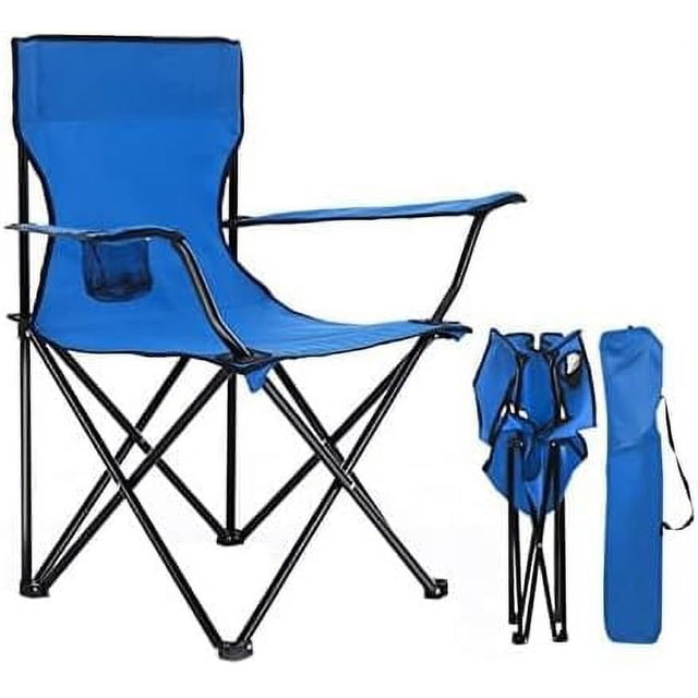 Silla Plegable Portátil para Camping Picnic Pesca Playa Ideal para Exterior Color Azul Practiksa Plegable