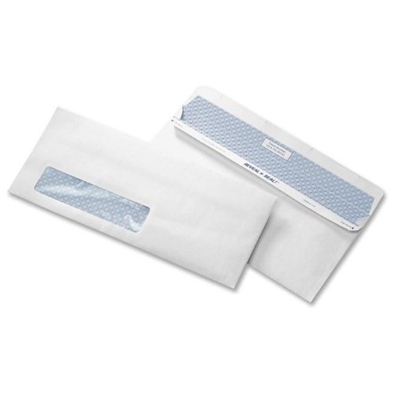 Quality Park Reveal-n-seal Window Envelope - Single Window - #10 [9.50" X 4.13"] - 24 Lb - 500/box - White (QUA67418)