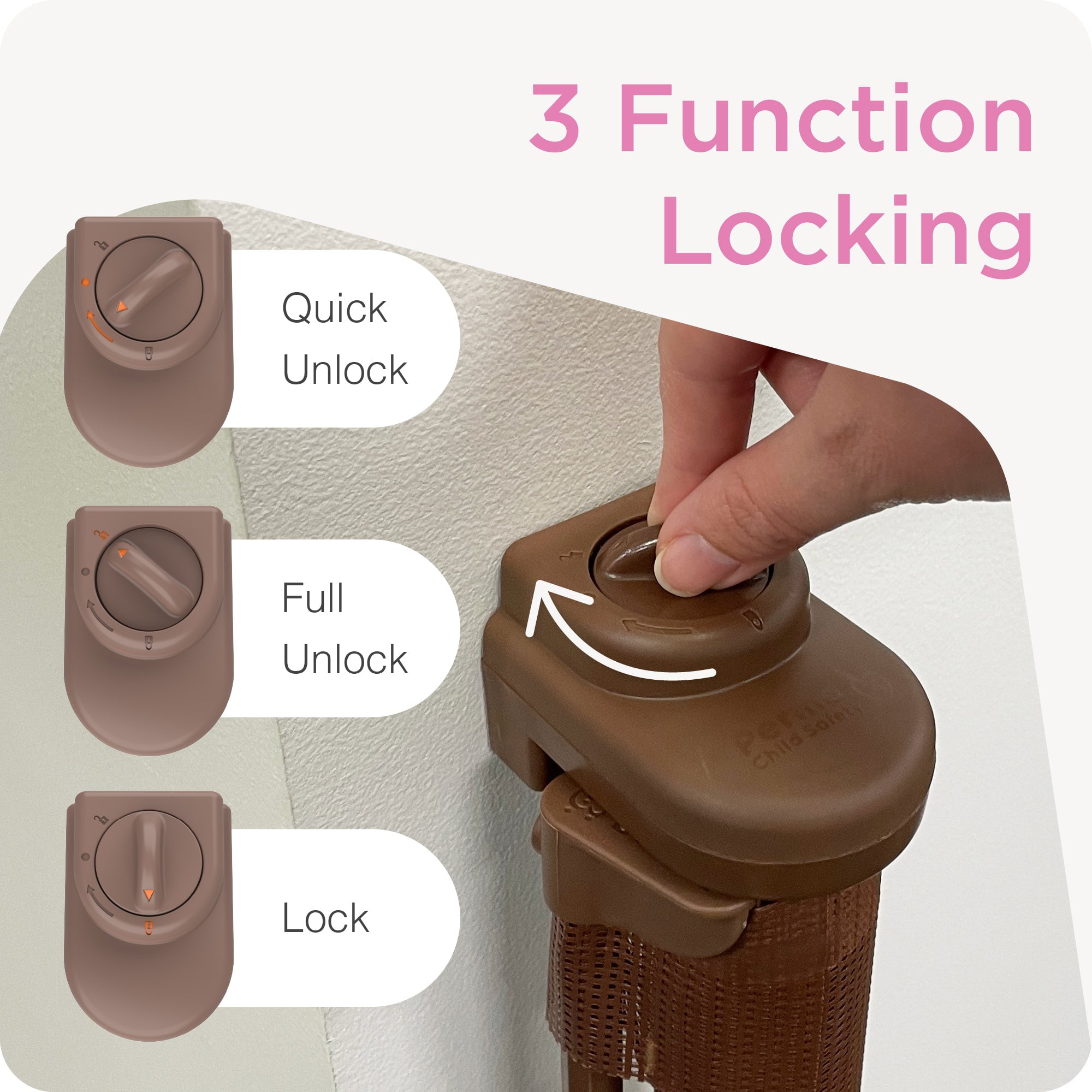 Perma Child Safety 71 in. Wide x 33 in. Tall Brown Retractable Baby Gate