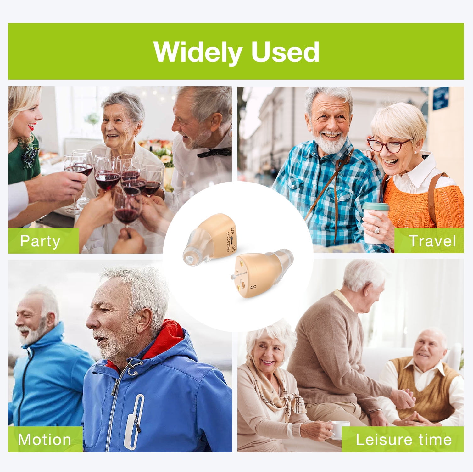 Rechargeable Mini Hearing Aids for Seniors with Noise Cancelling,Beige ,Chosgo K19