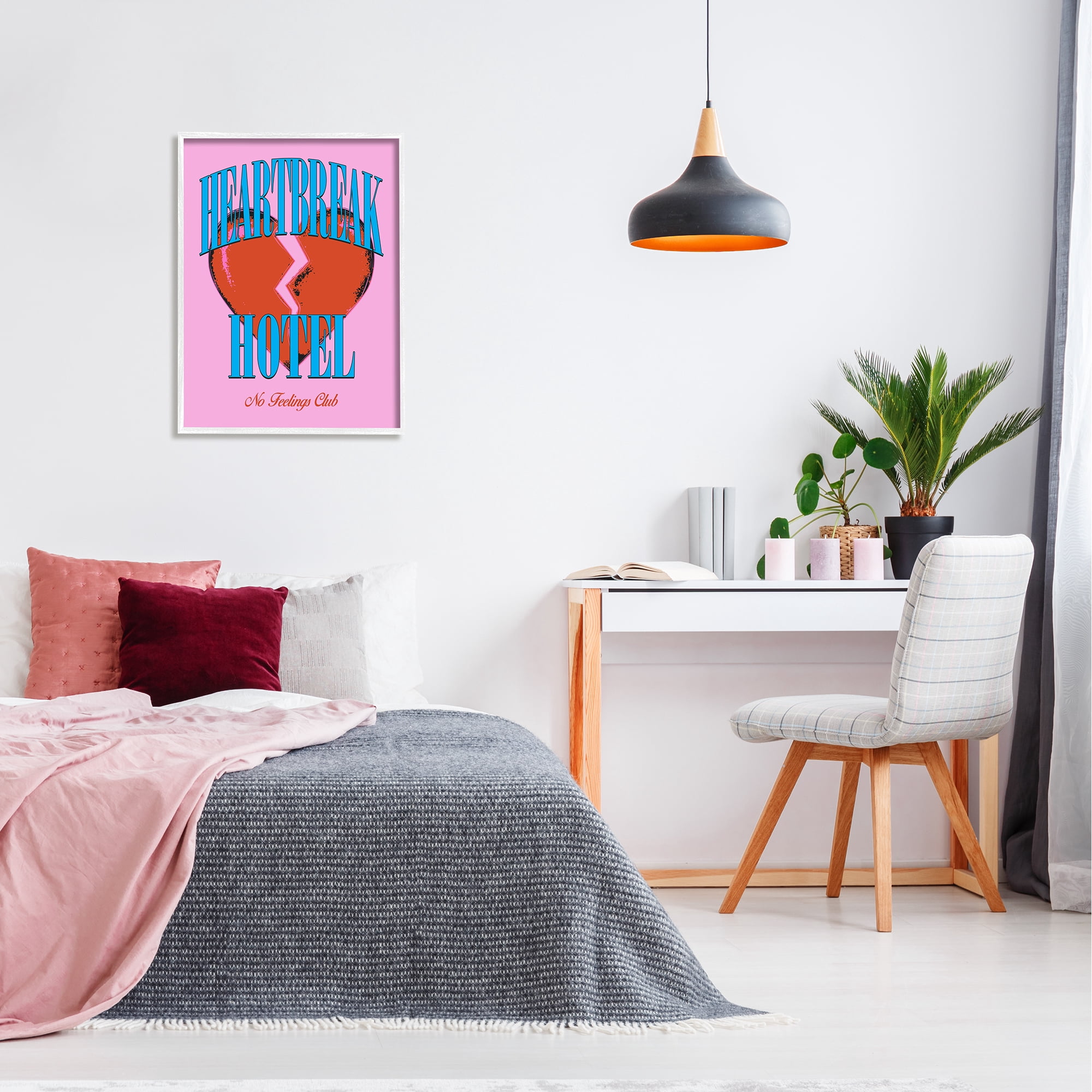 Stupell Industries Vintage Heartbreak Hotel Typography Painting White Framed Art Print Wall Art, 24 x 30