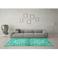 thumbnail image 3 of Ahgly Company Indoor Rectangle Medallion Turquoise Blue Traditional Area Rugs, 2' x 4', 3 of 4