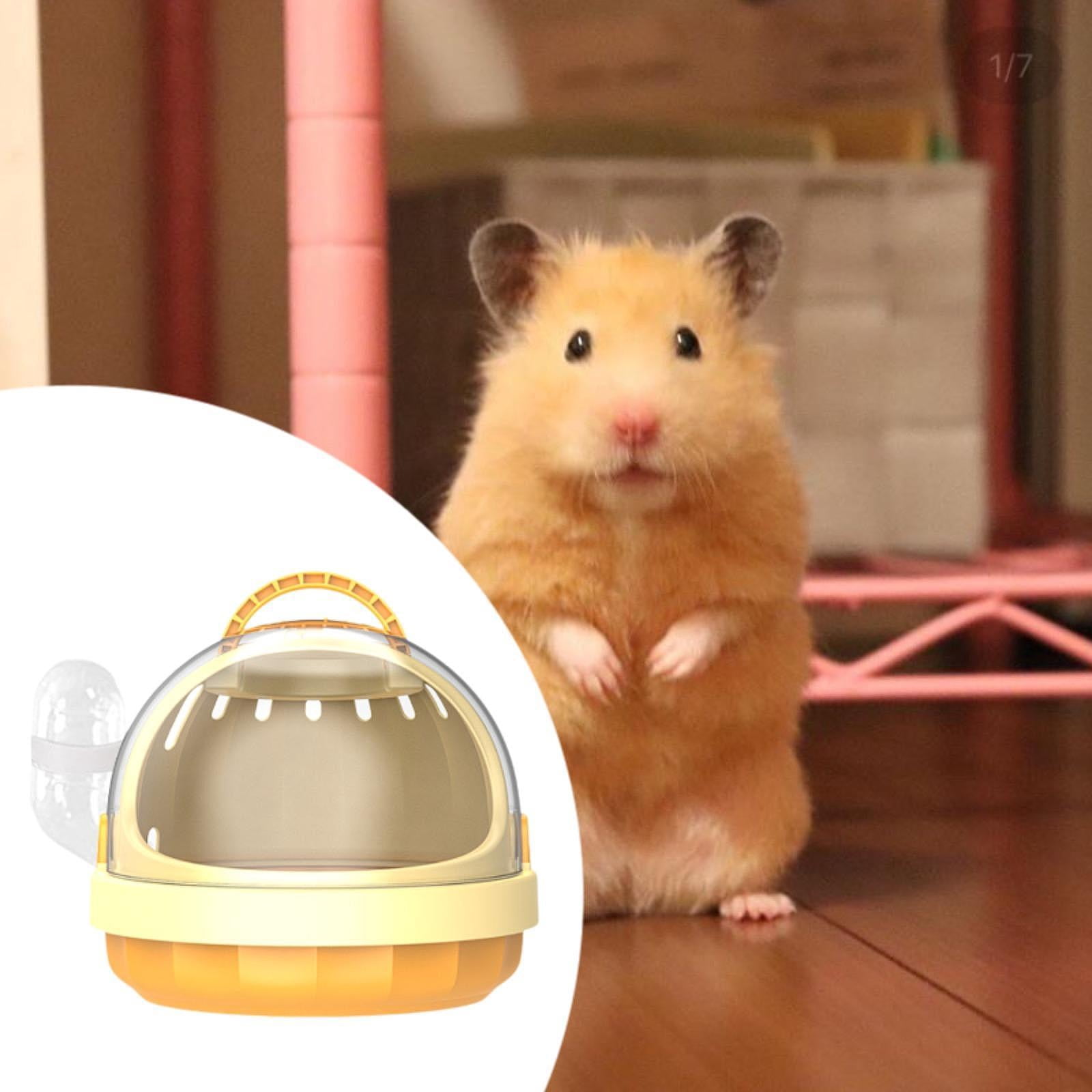 FITYLE Hamster Carrier Cage with Water Bottle Habitat Hamster Travel Carrier Pet Outgoing Cage for Chinchilla Hedgehog Dwarf Hamster yellow