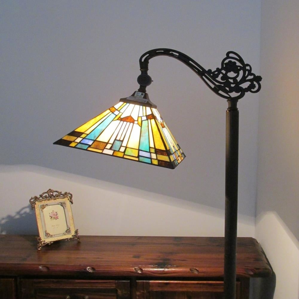 CHLOE Lighting KINSEY Tiffany-style 1 Light Reading Floor Lamp 11" Wide