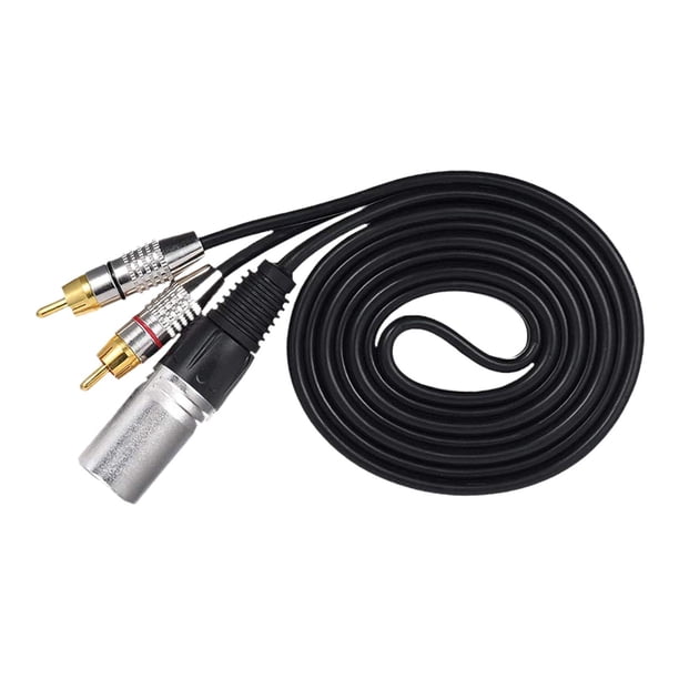 Cable de audio XLR macho a 2 RCA macho, divisor en Y, profesional, cable de interconexión de audio estéreo para altavoz, amplificador y micrófono.