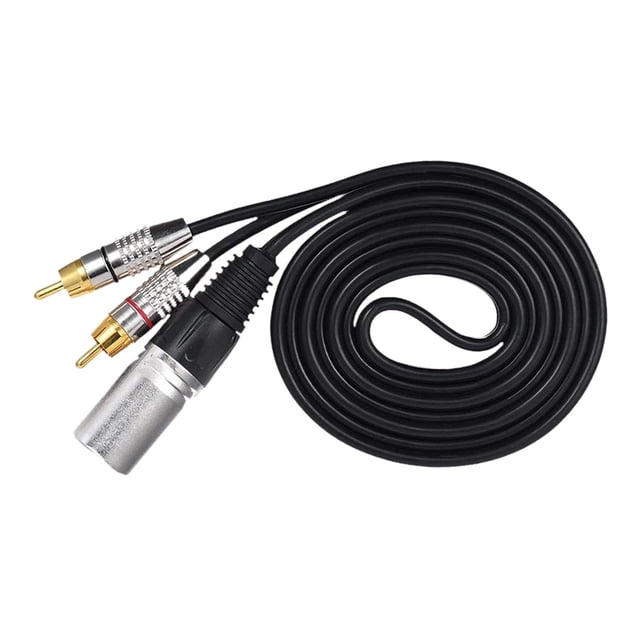 Cable de audio XLR macho a 2 RCA macho, divisor en Y, profesional, cable de interconexión de audio estéreo para altavoz, amplificador y micrófono.
