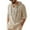 Khaki, variant on Mens Cotton Linen Shirts Slim Fit Button Drawstring Casual Hooded Pullover Tops Fashion Lightweight Solid Color Shirts