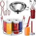 thumbnail image 1 of 7Pcs Canning Supplies Kit Jar Lifter Canning Tool Set with Jar Wrench Canning Rack Canning Funnel Canning Tongs Lid Lifter Bubble Popper Stainless Steel Canning Tools for Mason Jars Pot (Red), 1 of 8