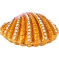 thumbnail image 2 of ABCISI Trinket Box, Hand Painted Enameled Shell Style Decorative, Hinged Jewelry Trinket Box, Unique Gift for Home Decor (Orange), 2 of 12