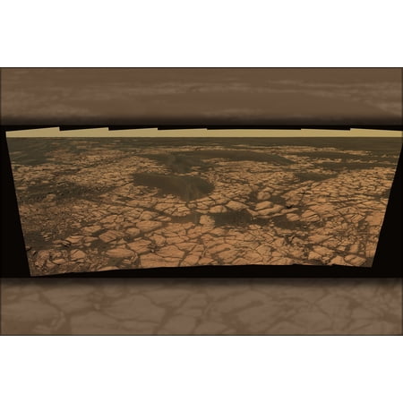 24"x36" Gallery Poster, Mars Exploration Rover Opportunity Olympia outcrop Erebus crater