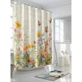 thumbnail image 3 of Spring Vintage Floral Shower Curtain Set, Waterproof Shower Curtains for Bathroom, Summer Botanical Butterfly Washable Fabric Cloth Bath Curtain for Bathtub Decoration with Hooks 72x78 Inches, 3 of 6
