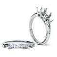 thumbnail image 3 of Pompeii 3/8ct Three Stone Engagement Wedding Ring Set 14K White Gold (G/H,I1-I2), 3 of 3