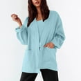 thumbnail image 3 of Women's Lightweight Open Front Cardigan Long Sleeve Solid Color Tops Casual Soft Drape Cardigan with Pockets, 3 of 7