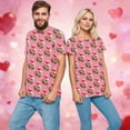thumbnail image 2 of KHONTS Valentine's Day Custom T Shirts for Couple Personalized Image Customized T Shirts Personalized Custom Tess A-Pink XXXL, 2 of 5