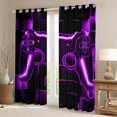 thumbnail image 2 of Gaming Window Curtains Teen Game 30%-50% Blackout Curtains Gamer Curtains & Drapes,Gamepad Home Decor For Window Treatments 2 Panels 38"Wx45"LPurple Black,Fluffy, 2 of 6