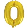 thumbnail image 2 of Unique Industries Foil Big Number 0 Shaped 34" Gold Solid Print Balloon, 2 of 4