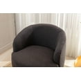thumbnail image 3 of Sherpa Teddy Accent Swivel Round with Ergonomic Back, Dark Gray Upholstered Lounge Single Sofa Chair, 3 of 7