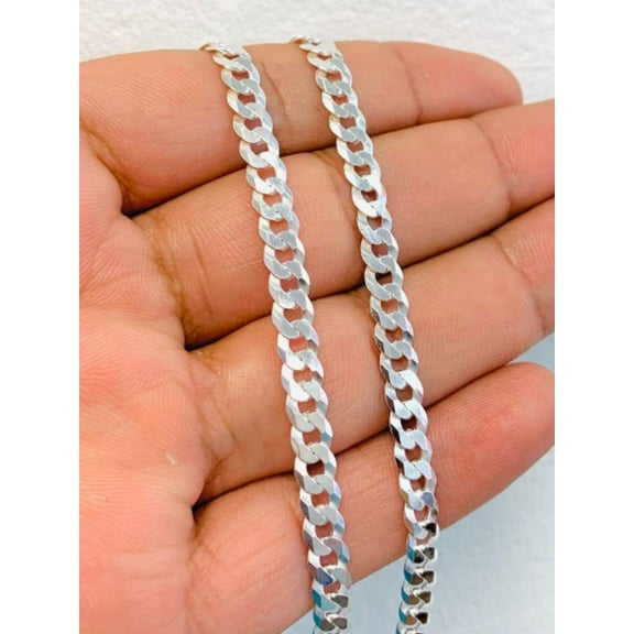 Cuban Curb Chain Necklace 925 Sterling Silver 24" 17g 5.3mm For Mens / Cadena Cuban Link en Plata Pura Para Hombre / Everyday Necklace Chain Cuban Link