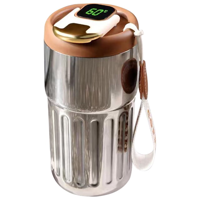 Intelligent Temperature Display 316 Stainless Steel Coffee Cup, Car Portable Direct Drinking Cup, High Color Value, Rope Warming Cup