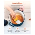 thumbnail image 6 of Enameled Cast Iron Dutch Oven, 6 Quart with Lid, Heavy Duty Cookware for Braising, Stewing, Roasting, Baking - Blue, 6 of 9