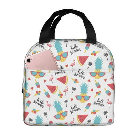 Insulated Lunch Bag for Women Men - Summer Glasses Watermelon Leakproof Cooler Lunch Box for Women Men  Lunch Tote Bags for Work School Picnic Travel