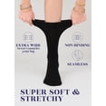 thumbnail image 3 of Hugh Ugoli Diabetic Crew Socks, Soft, Extra Wide, Stretchy, 3 Pairs, Black, Shoe Size: 10-12, 3 of 7