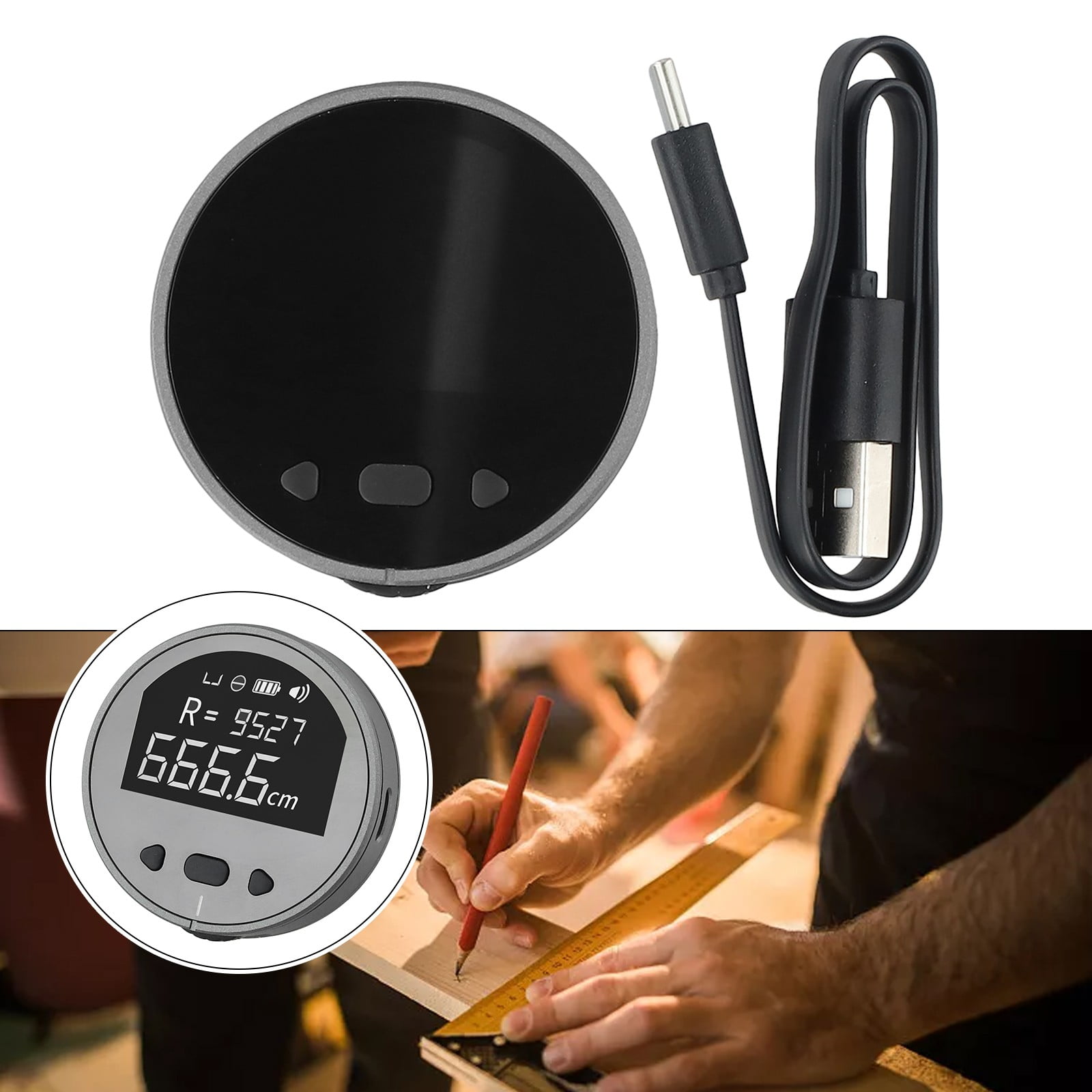 BCLONG Digital Tape Measure Rechargeable Small For Smart Long Distance Rolling Measuring