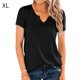 thumbnail image 3 of Qarigey Camisa de manga corta con cuello en V en la parte delantera para mujer Prendas para la parte del cuerpo negro SG, 3 of 6