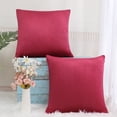 thumbnail image 4 of Unique Bargains Velvet Decorative softCushion Throw Pillow Cover 18" x 18" Red, 4 of 8